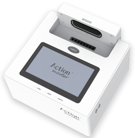 Genchek isothermal fluorescence analyzer with 8-well block and touchscreen